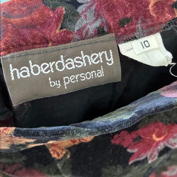 Haberdashery by personal Vintage sz 10 Floral Velvet Midi Skirt euc - Picture 4 of 8